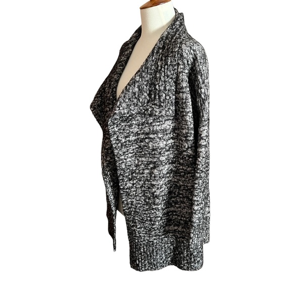 EILEEN FISHER CARDIGAN OPEN FRONT SHAWL COLLAR COTTON BABY ALPACA DRAPEY SZ LG - Picture 3 of 12